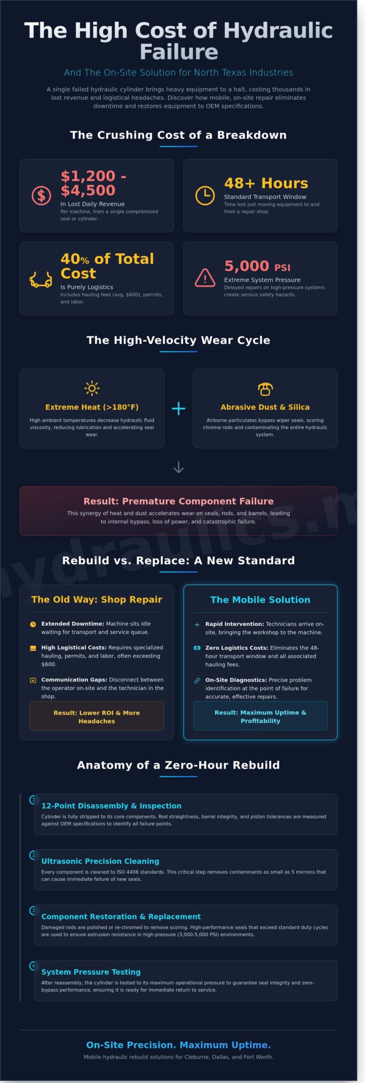 Hydraulic Cylinder Repair in Cleburne & North Texas: Mobile Rebuilds to Minimize Downtime