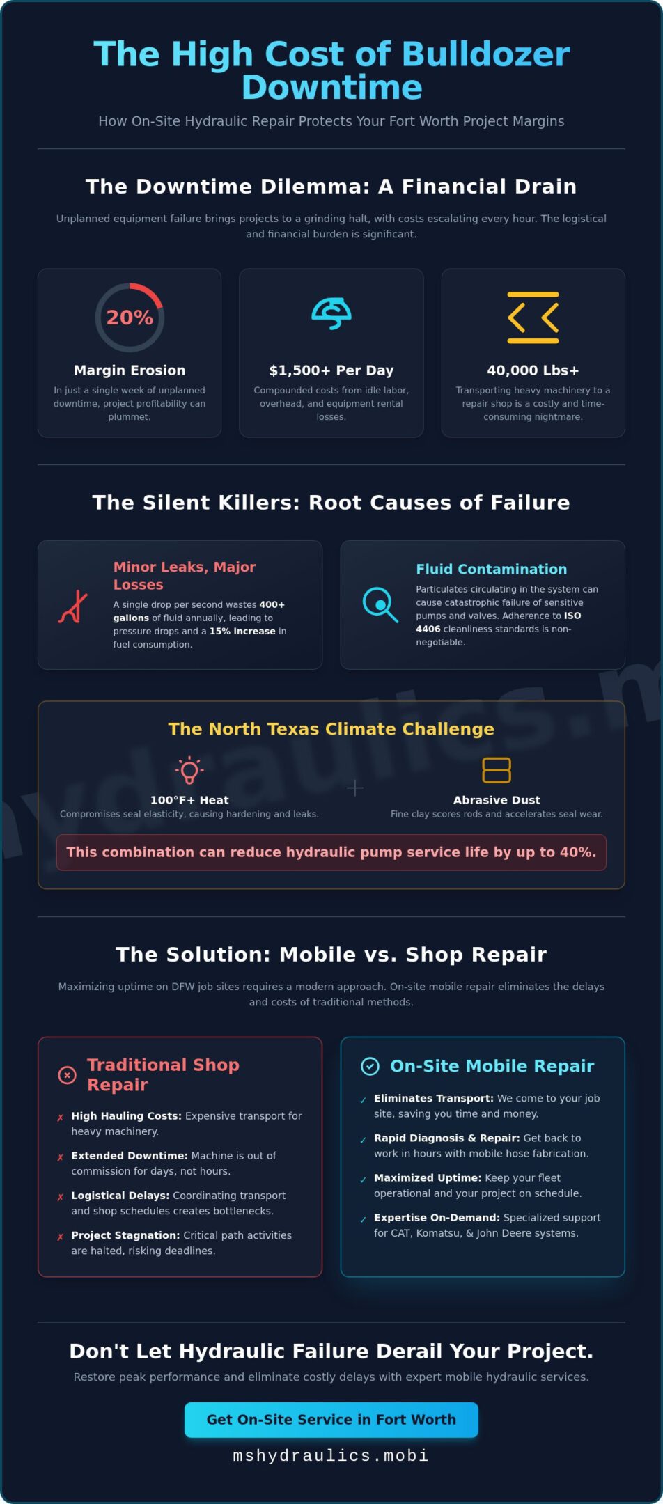 Bulldozer Hydraulic Repair in Fort Worth: Professional Mobile Solutions