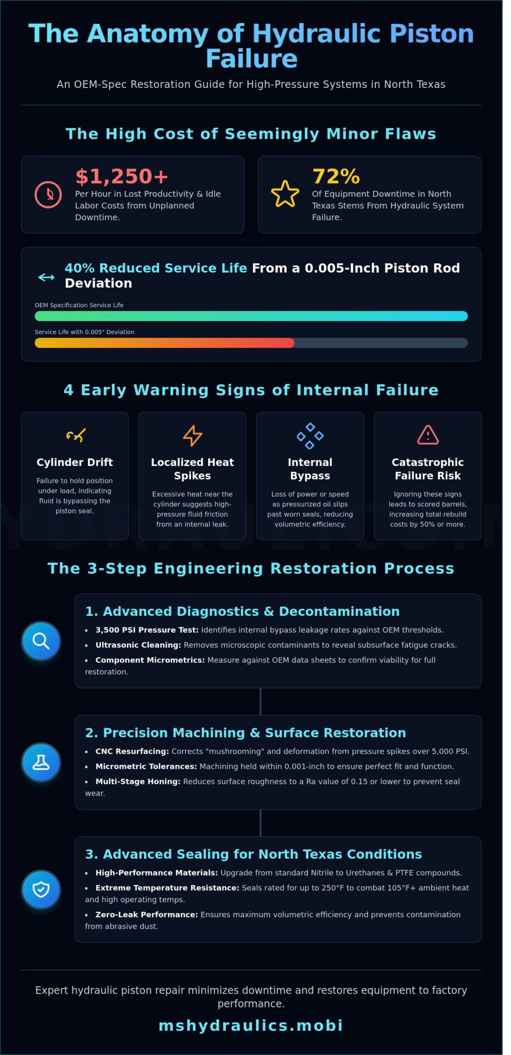 Hydraulic Piston Repair in Cleburne & DFW: The Engineering Guide to Restoration