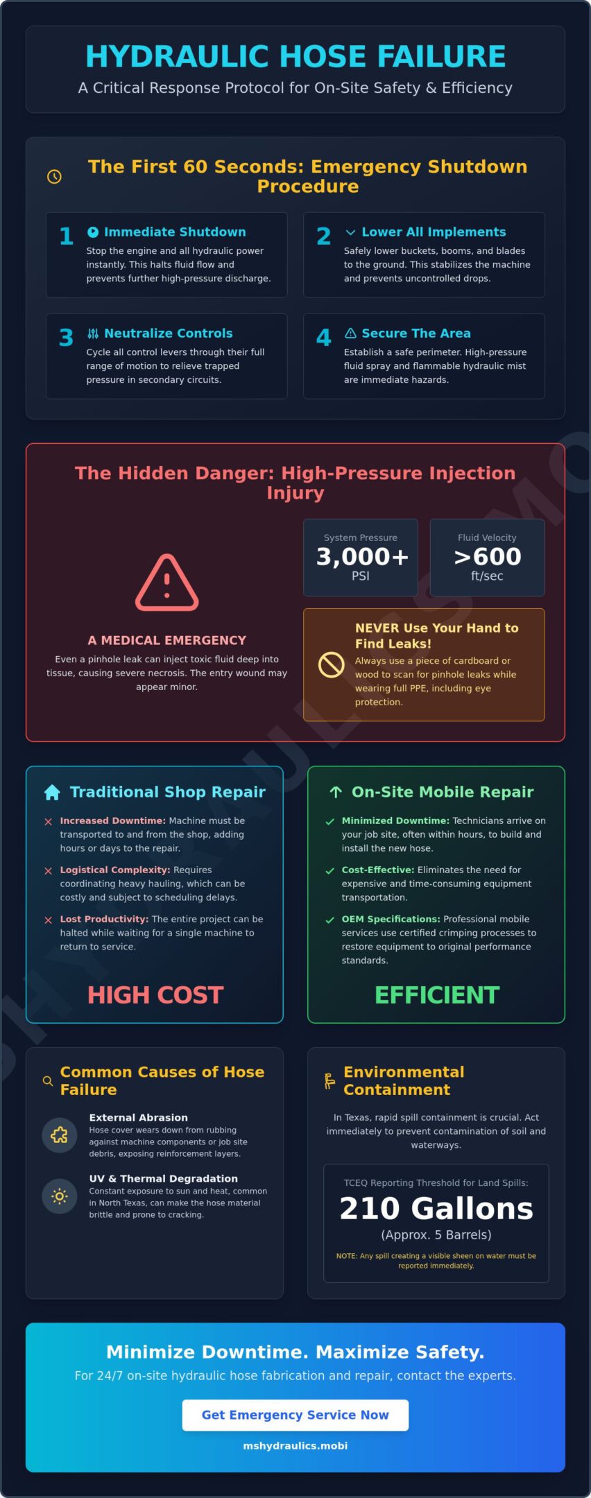 What to Do When a Hydraulic Hose Bursts: A Safety Guide for Cleburne Operators