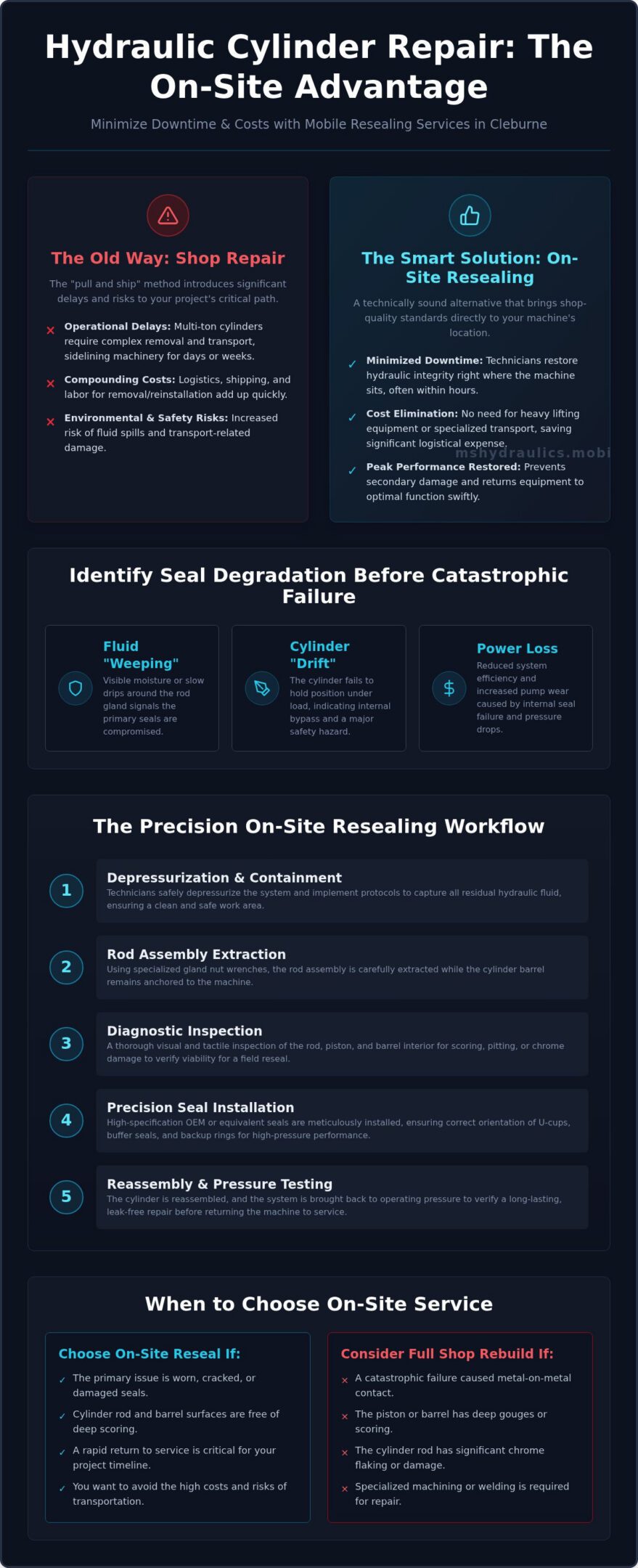 On-Site Hydraulic Cylinder Resealing in Cleburne: Technical Guide