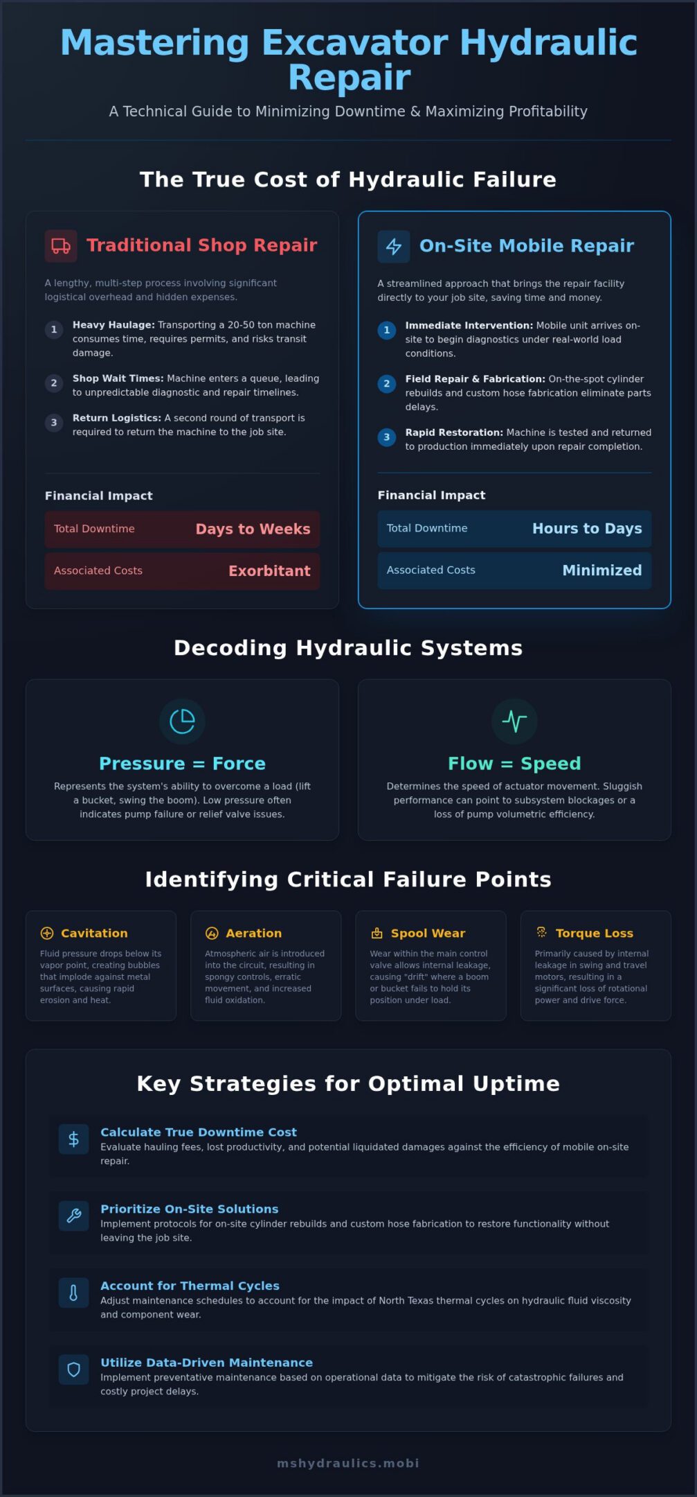 Excavator Hydraulic Repair in Cleburne: The Engineering Guide to Minimizing Downtime
