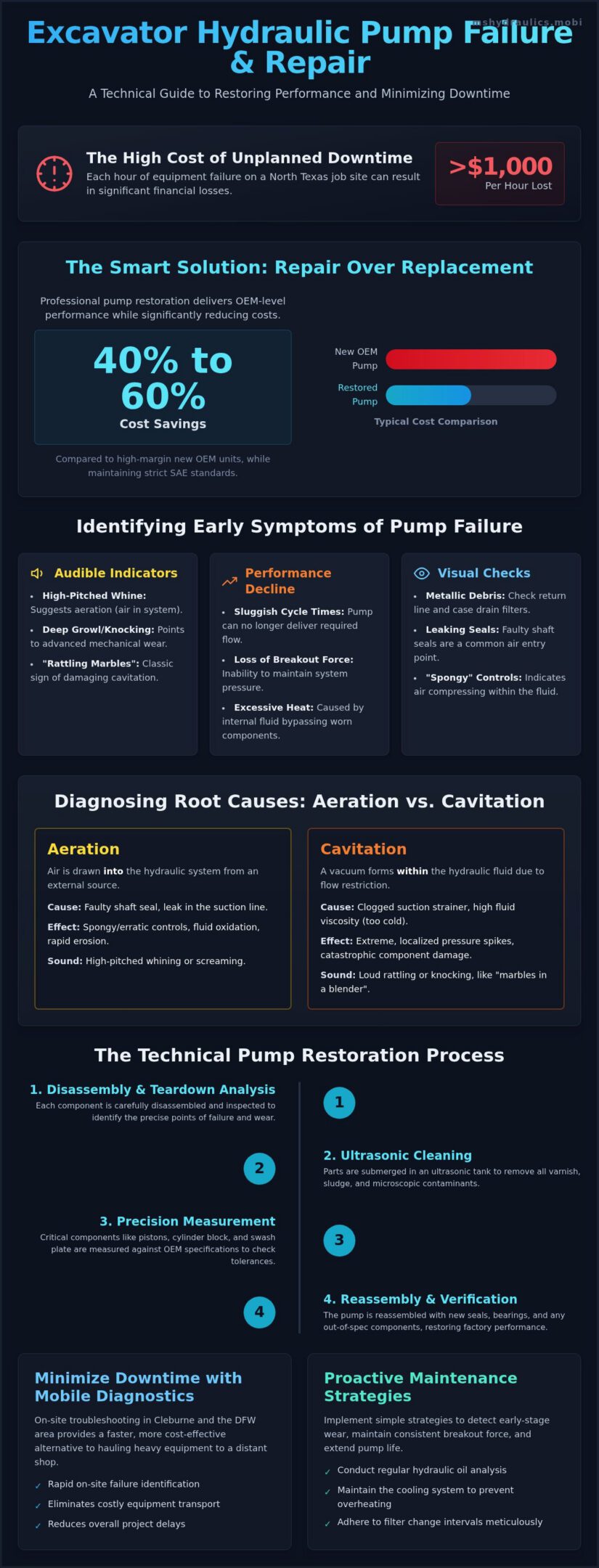 Expert Excavator Hydraulic Pump Repair in Cleburne & North Texas (2026)